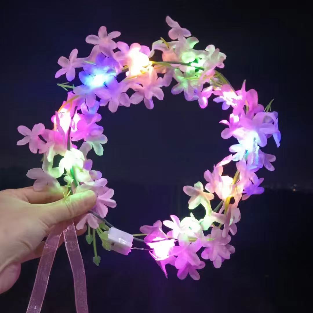 网红发光天使翅膀背饰地摊夜市热销闪光花环兔子发箍彩球蝴蝶头饰详情14