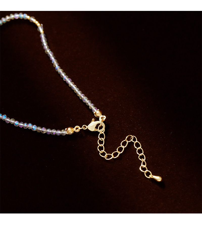 Hyacinth Fresh and delicate crystal bead Bead Octagonal Star necklace with a light luxury, niche and high-end feel 2025 Douyin hit collarbone necklace pic 8
