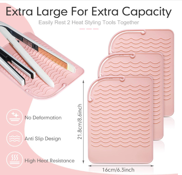 硅胶直发器隔热垫卷发棒美发隔热烫发隔热隔热垫防烫发器收纳批发详情5