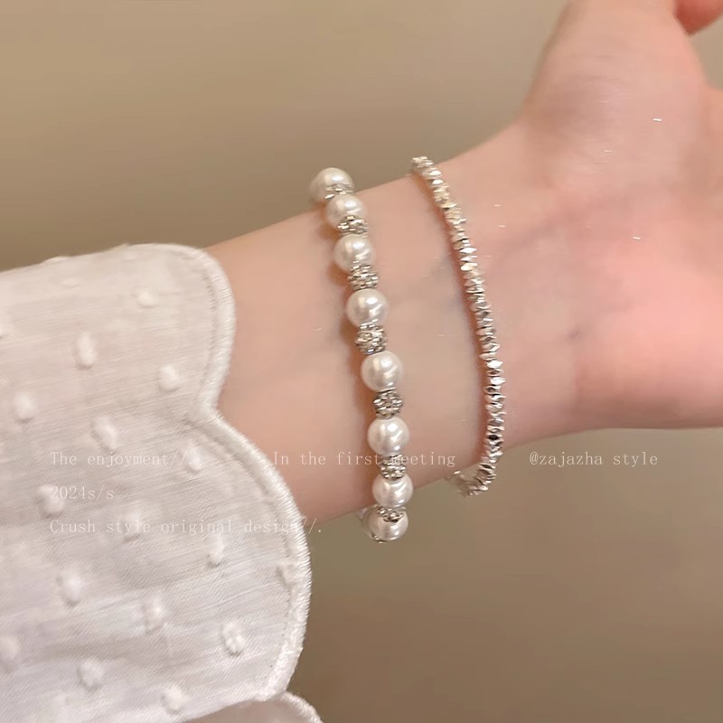 满天星珍珠碎银子串珠手链女冷淡风轻奢高级感小清新学生闺蜜手饰详情20