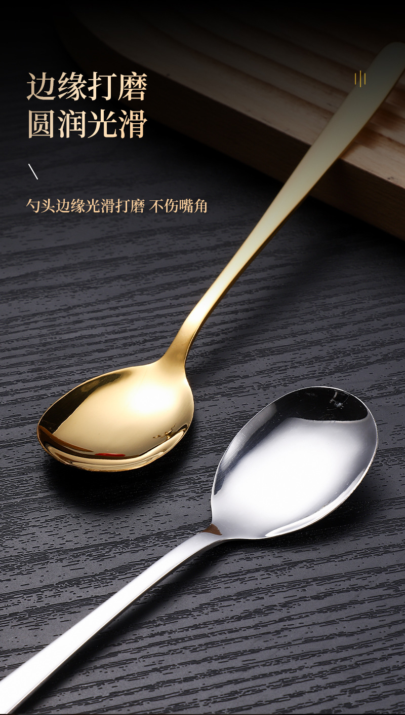跨境创意新款韩式餐具牛排叉子甜品勺子高颜值格调不锈钢餐具叉勺详情5
