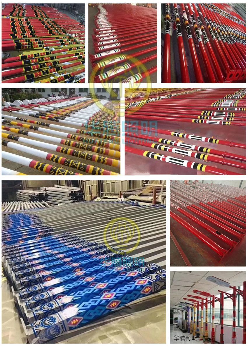 Municipal road street lamps, ethnic characteristic courtyard lamps, outdoor lighting, red cultural elements, solar landscape lamps pic 25