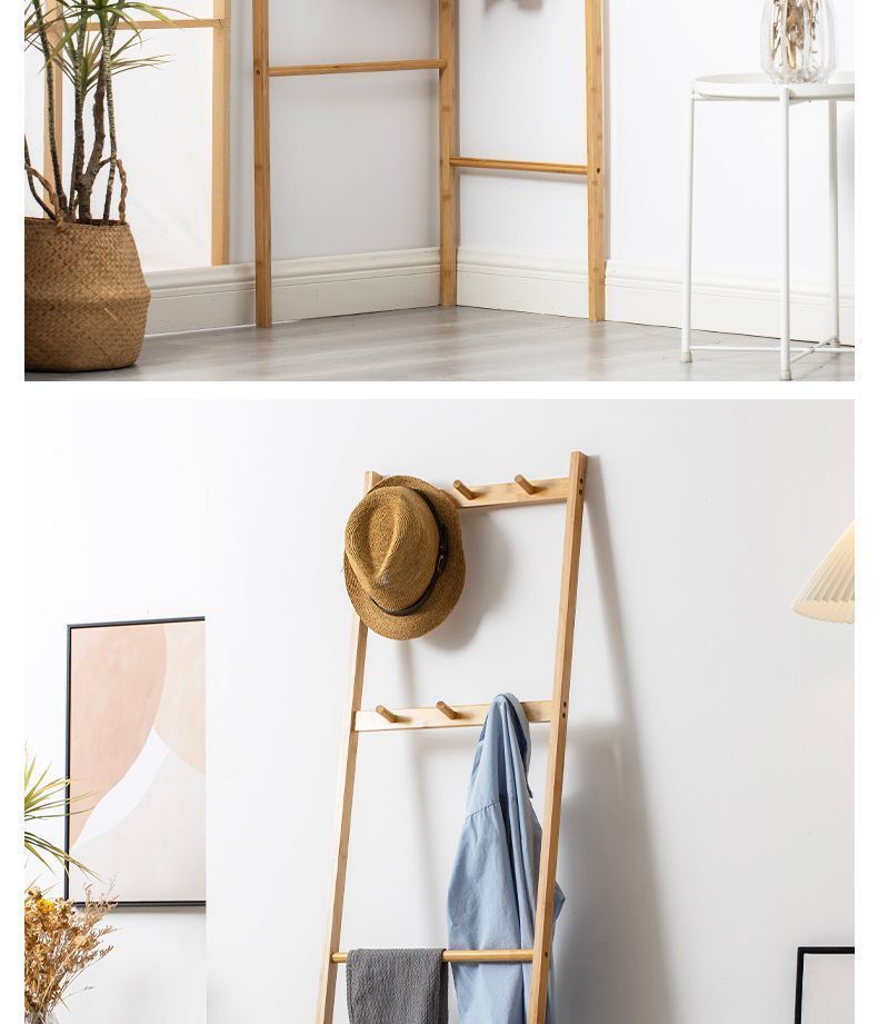 实木衣帽架落地卧室家用挂衣架角落多功能简易置物鞋架一体收DRF详情26