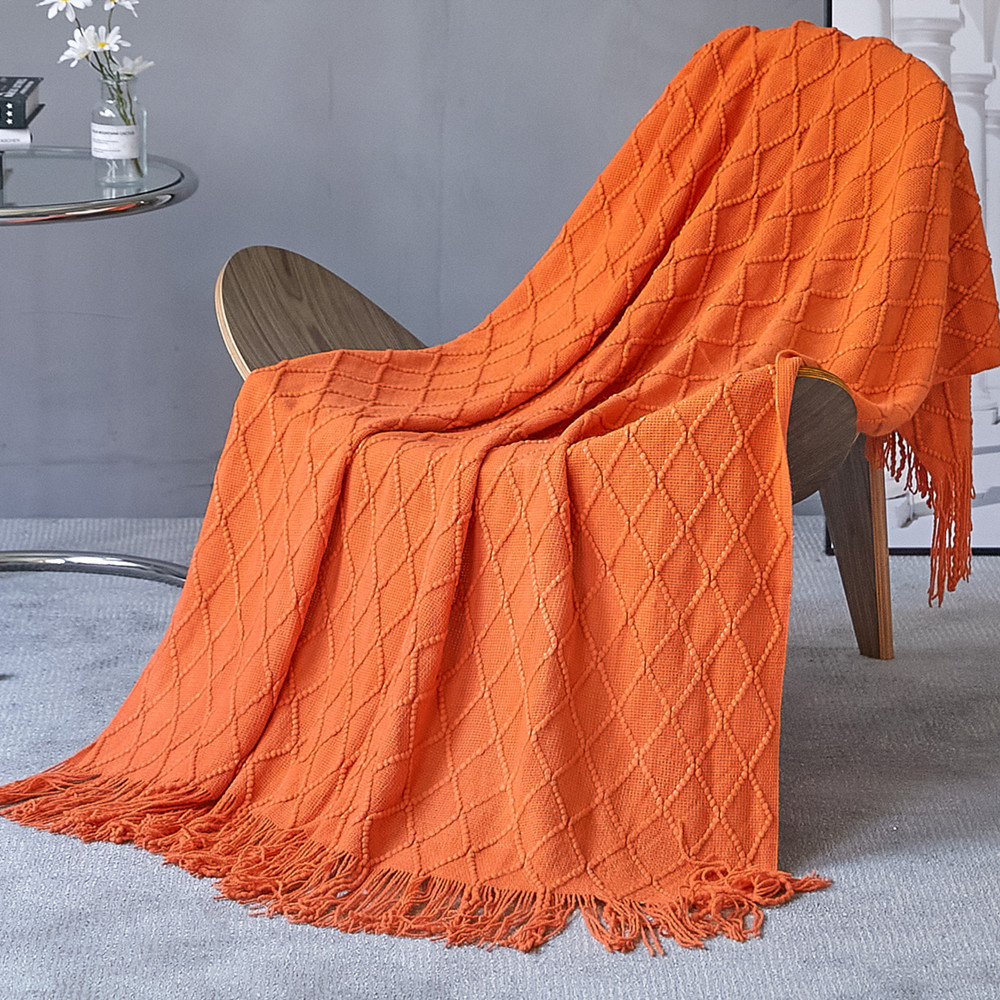 Knitted blanket, sofa blanket, cover blanket, fringed thin blanket, office air conditioning blanket, bay window blanket, summer nap blanket, small blanket pic 38