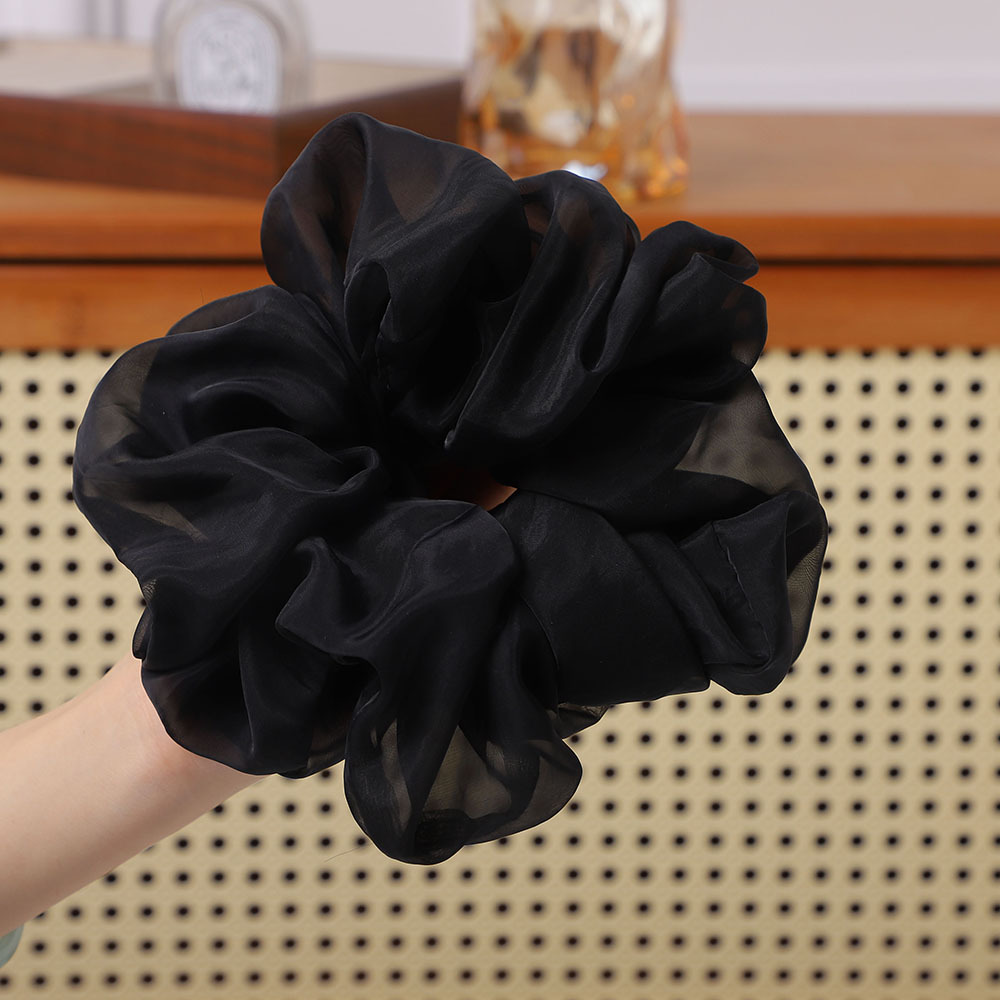 Autumn and winter solid-color large cloud-shaped large intestine hair band, French retro high-elastic seamless knitted hair tie headwear accessory pic 8