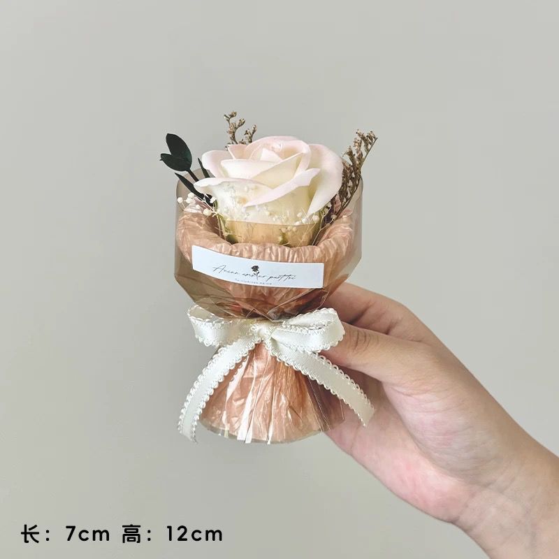迷你口袋见面小花束玫瑰向日葵永生花仿真花伴手礼盒生日礼物装饰详情7