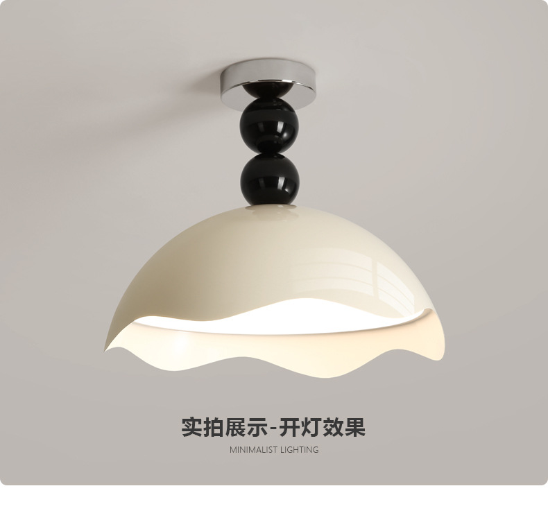 Creative cream-eggshell, ancient-style bedroom ceiling lamp, girlish style, ins Memphis, high-end bedroom room lamp pic 20