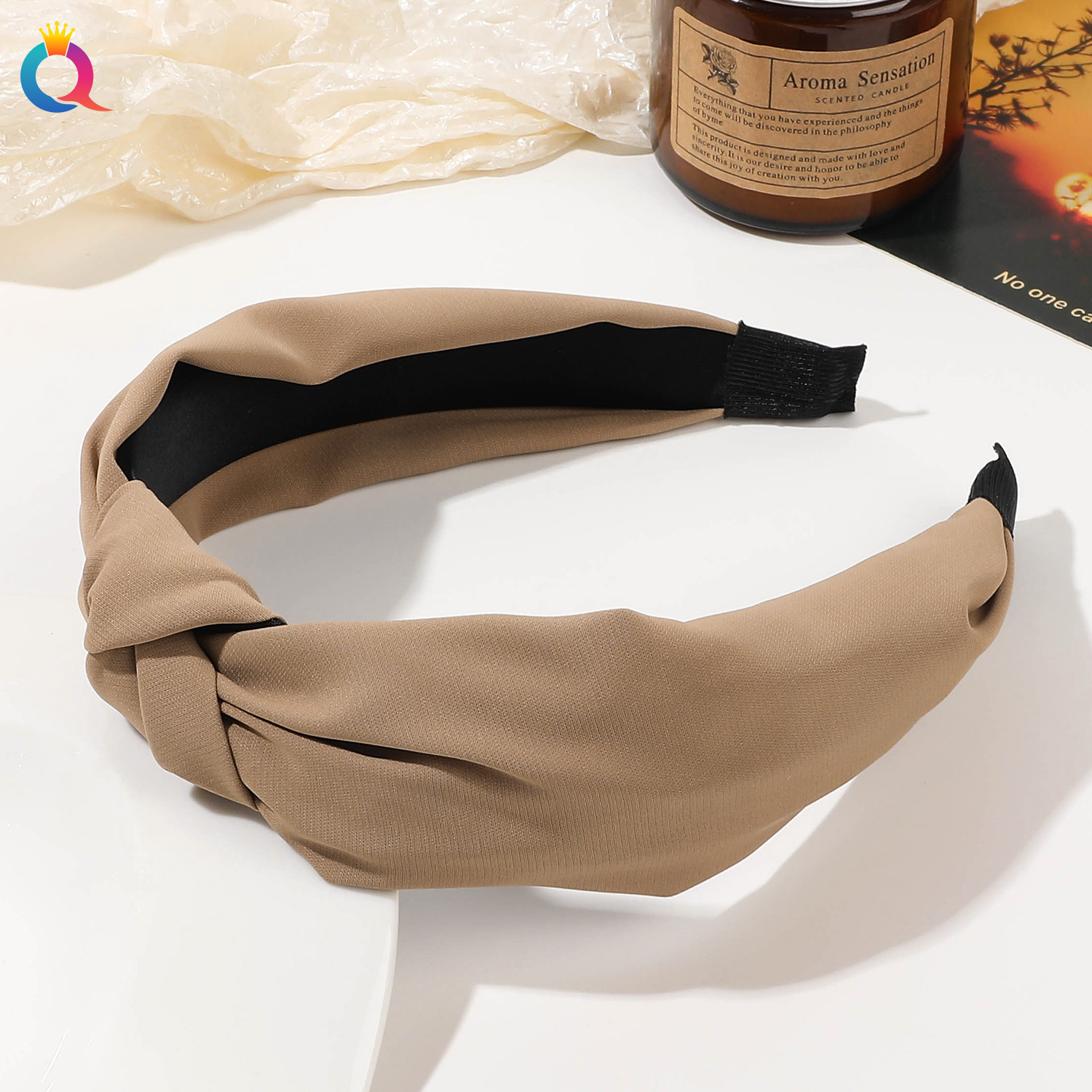 Qiyue Cross-border leopard Print knotted hair band Summer high-end wide-edge simple headband High top hair Hole Hair Accessory wholesale pic 12