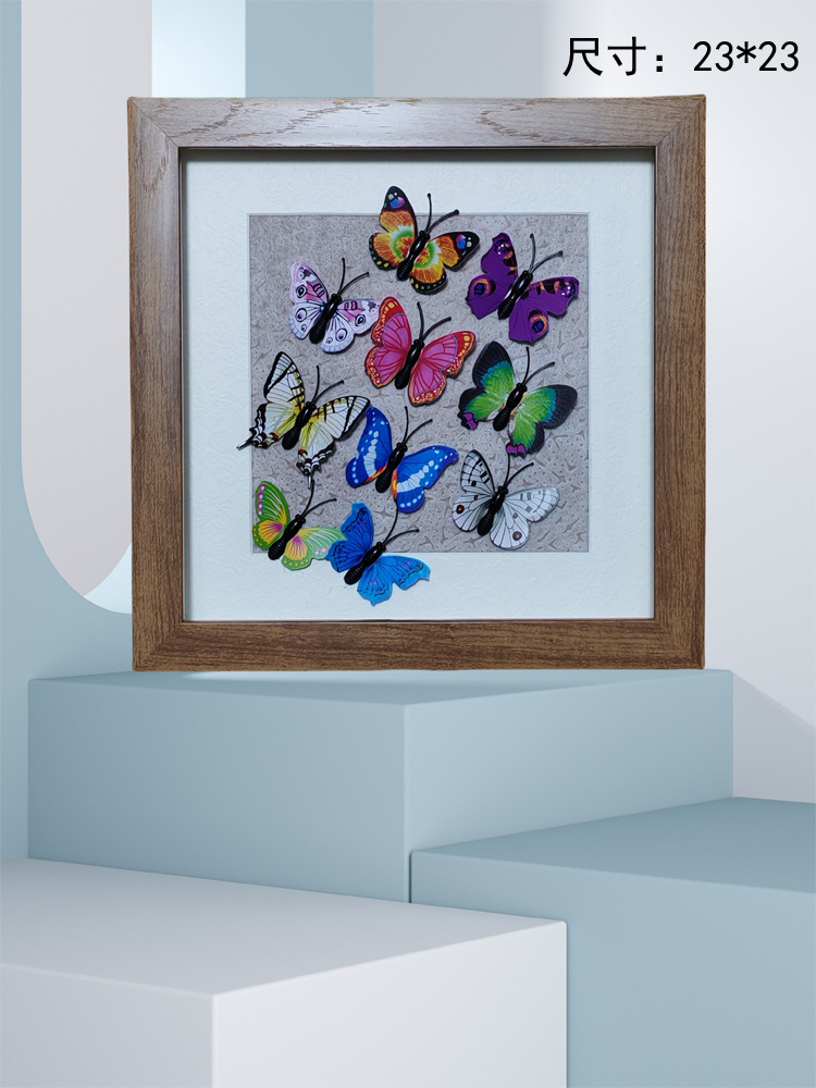 永生花DIY立体干花贴画相框墙壁挂画材料包手工装饰画 尺寸23*23详情7
