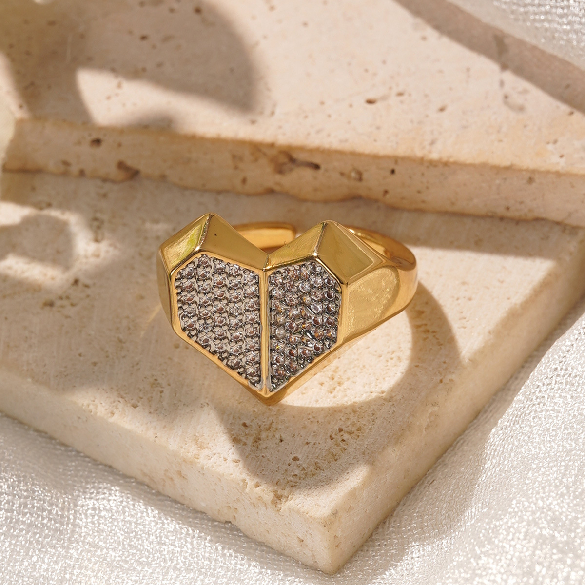 European and American ins light luxury open ring, fashionable and versatile, geometric line zirconium-inlaid small chanel-style simple ring, niche wholesale pic 36