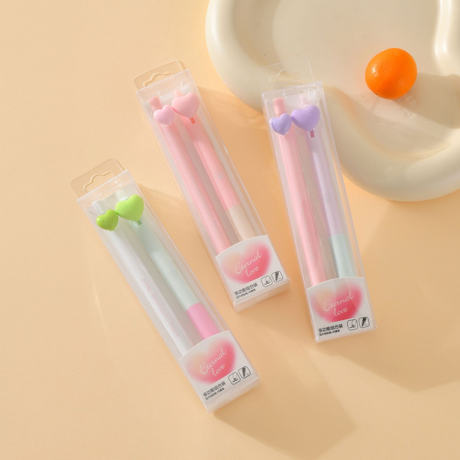 The Chenxi Love Press Set features an erasable gel pen and an eternal pencil with a blue core, ensuring smooth and fluid writing for students pic 27