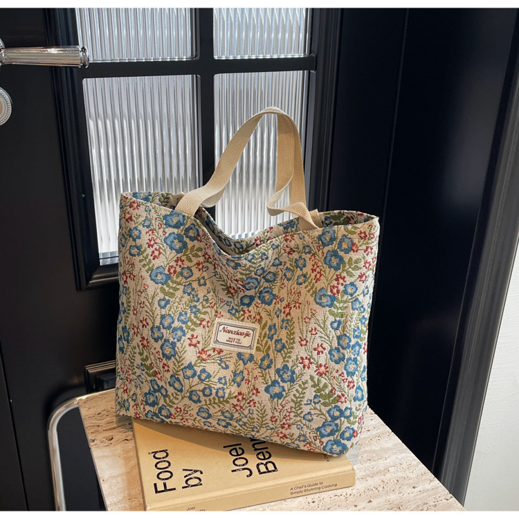 大容量帆布包包2024新款潮时尚百搭单肩手提袋子ins学生上课包女详情14