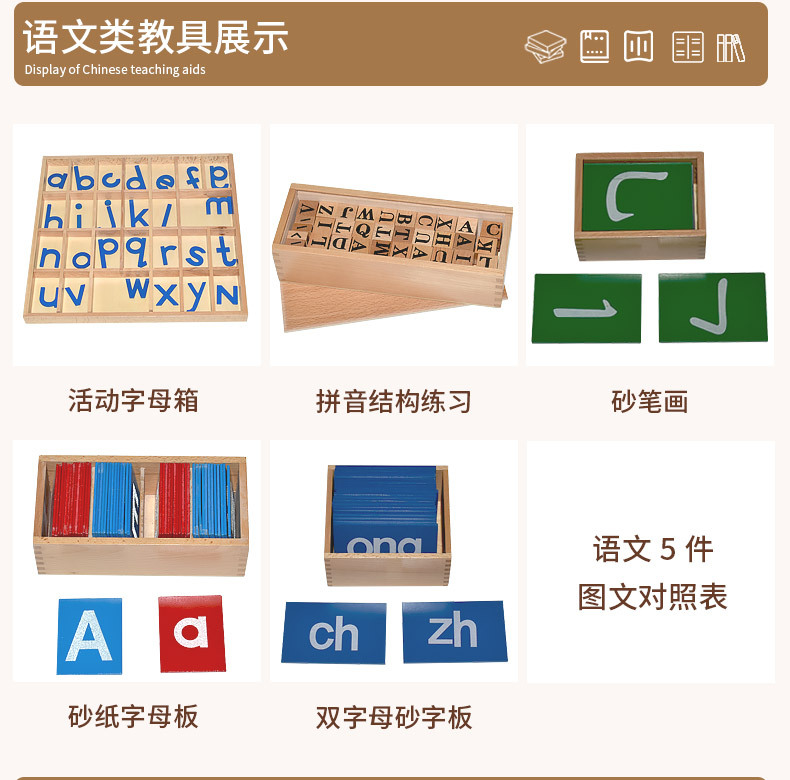 蒙氏教具88件全套数学41件感官23件蒙特梭利儿童早教材料益智玩具详情11