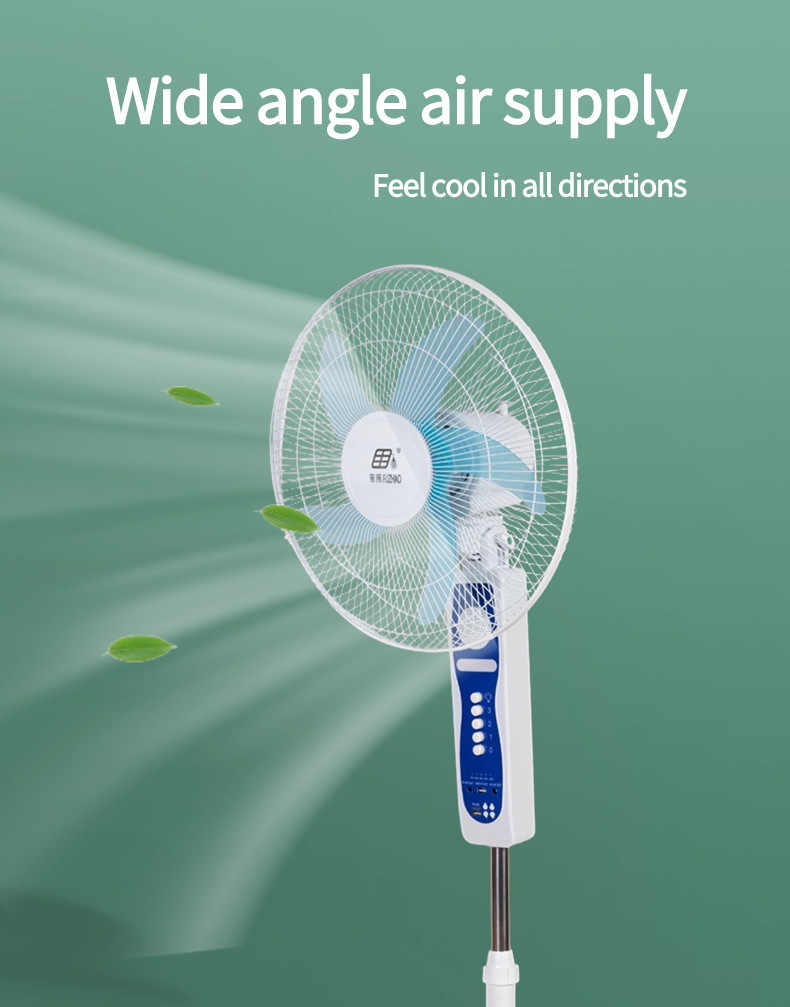 Wholesale electric fans from manufacturers: 16-inch household floor-standing fans, high-power vertical oscillating solar fans pic 9