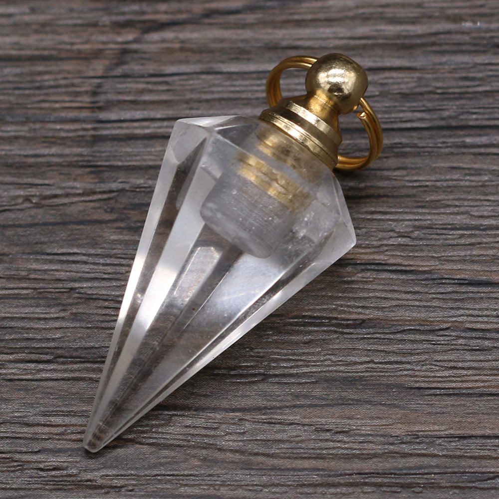 Exquisite natural semi-precious stone perfume bottles, white crystal, various shapes, DIY accessories, fashionable and exquisite wholesale production pic 79