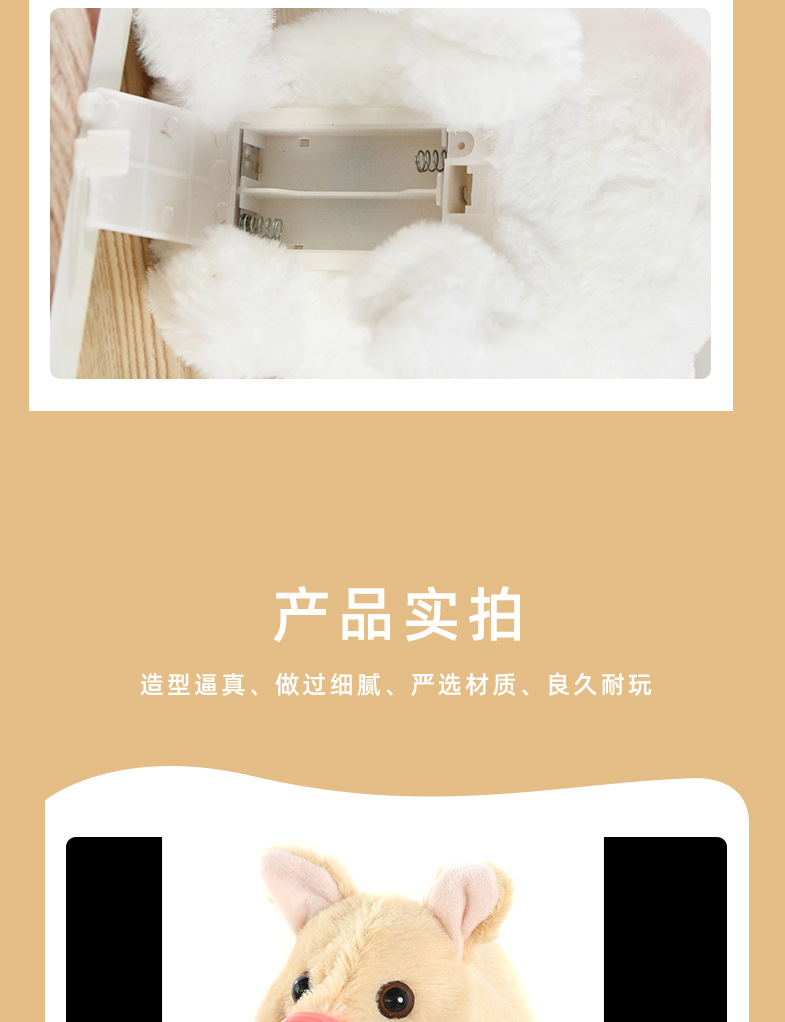 电动毛绒牵绳小猪仿真叫走路摇摆电子宠物过家家玩偶公仔儿童玩具详情8