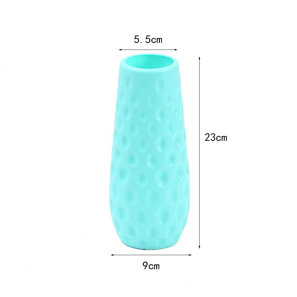 Modern creative simulation flower arrangement vase, simple plastic decorative item for home living room, round-mouthed desktop flower arrangement pic 6