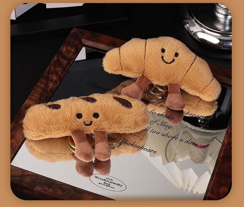 可爱牛角包挂件仿真面包小玩偶毛绒公仔卡通挂件网红书包包挂饰详情12