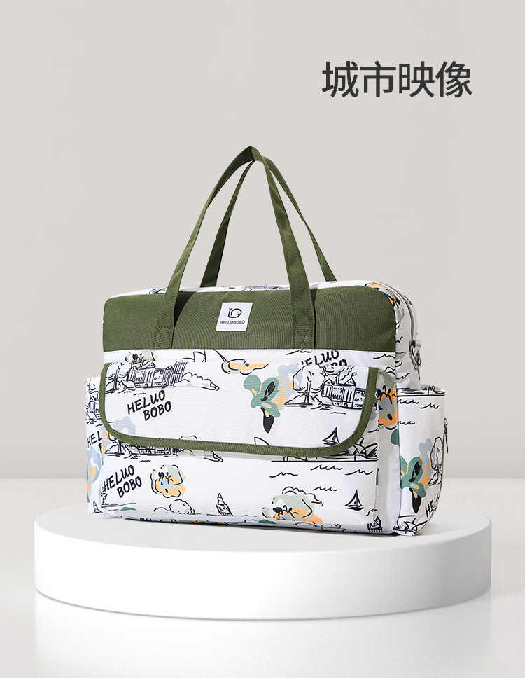 New waterproof large-capacity mom bag, multi-functional bottle storage bag, wear-resistant single-shoulder hand-carry bag for expectant mothers pic 10