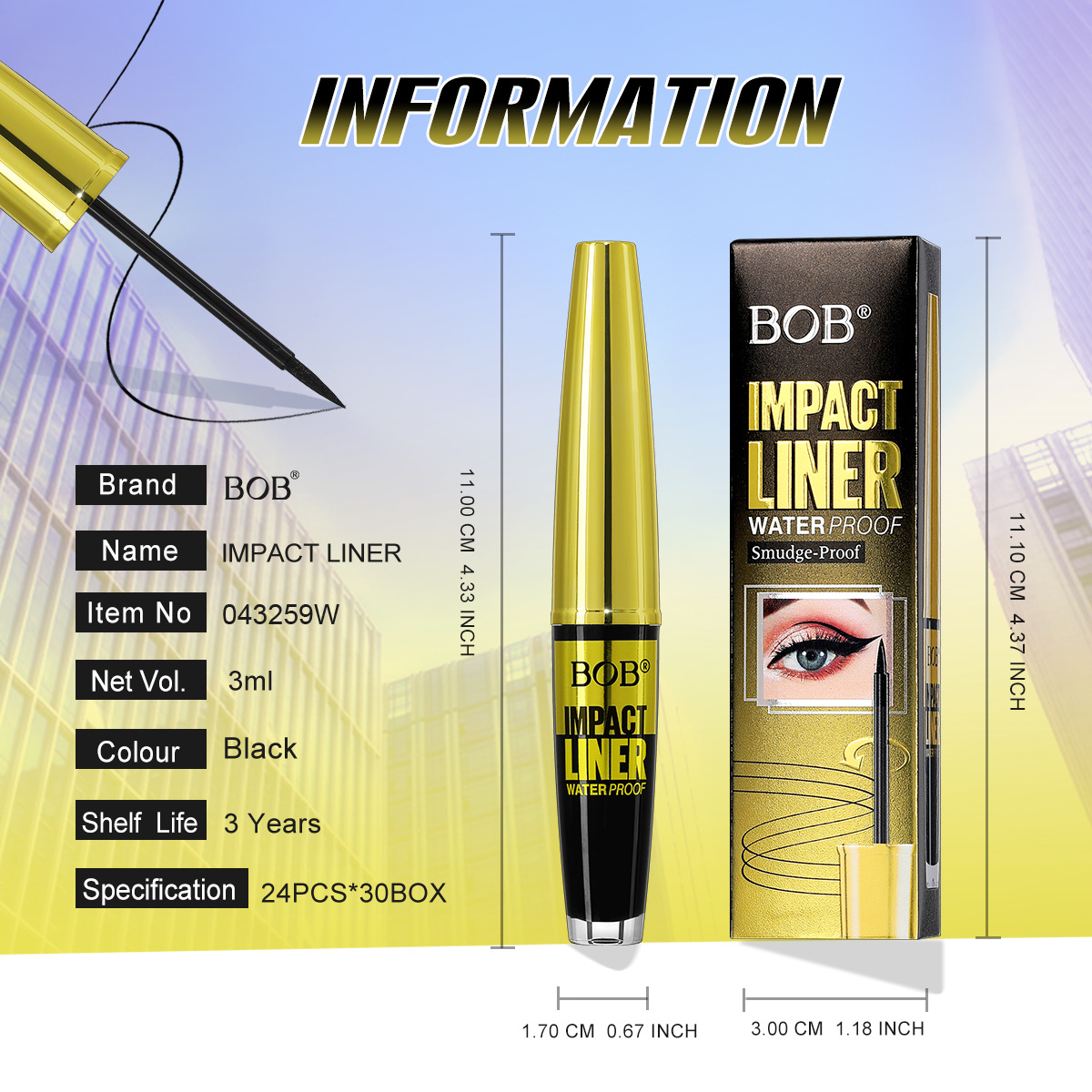 Cross-border bob eyelash Long, thick and curly mascara pic 5