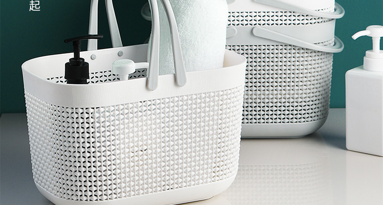 Japanese-style bath basket, portable bath basket, bathroom plastic washbasin storage basket, draining bath basket, bath storage basket pic 3