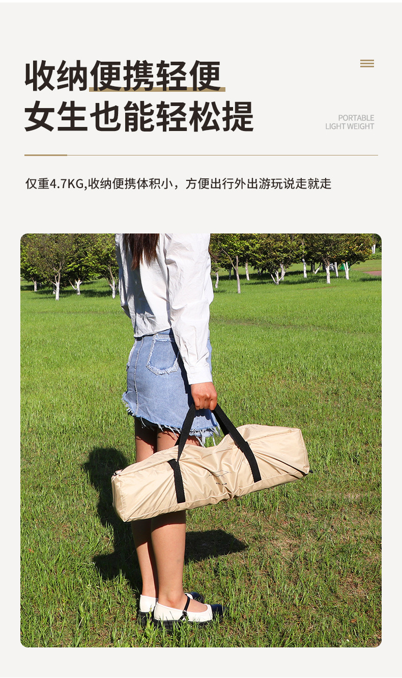 露营黑胶天幕帐篷批发印制logo防雨遮阳银胶图层野营凉棚遮阳棚详情4