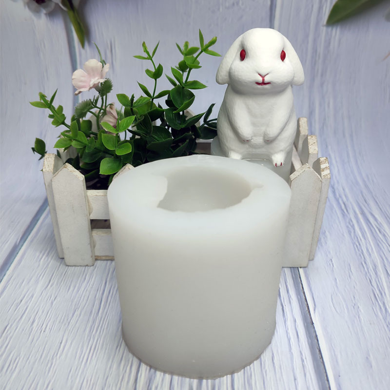 3d立体仿真兔子香薰蜡烛硅胶模具可爱月兔diy冻冰块石膏滴胶摆件详情5