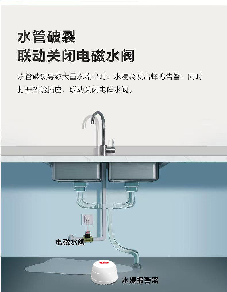 涂鸦zigbee水浸传感器无线水感漏水检测报警器手机远程告警联动详情6