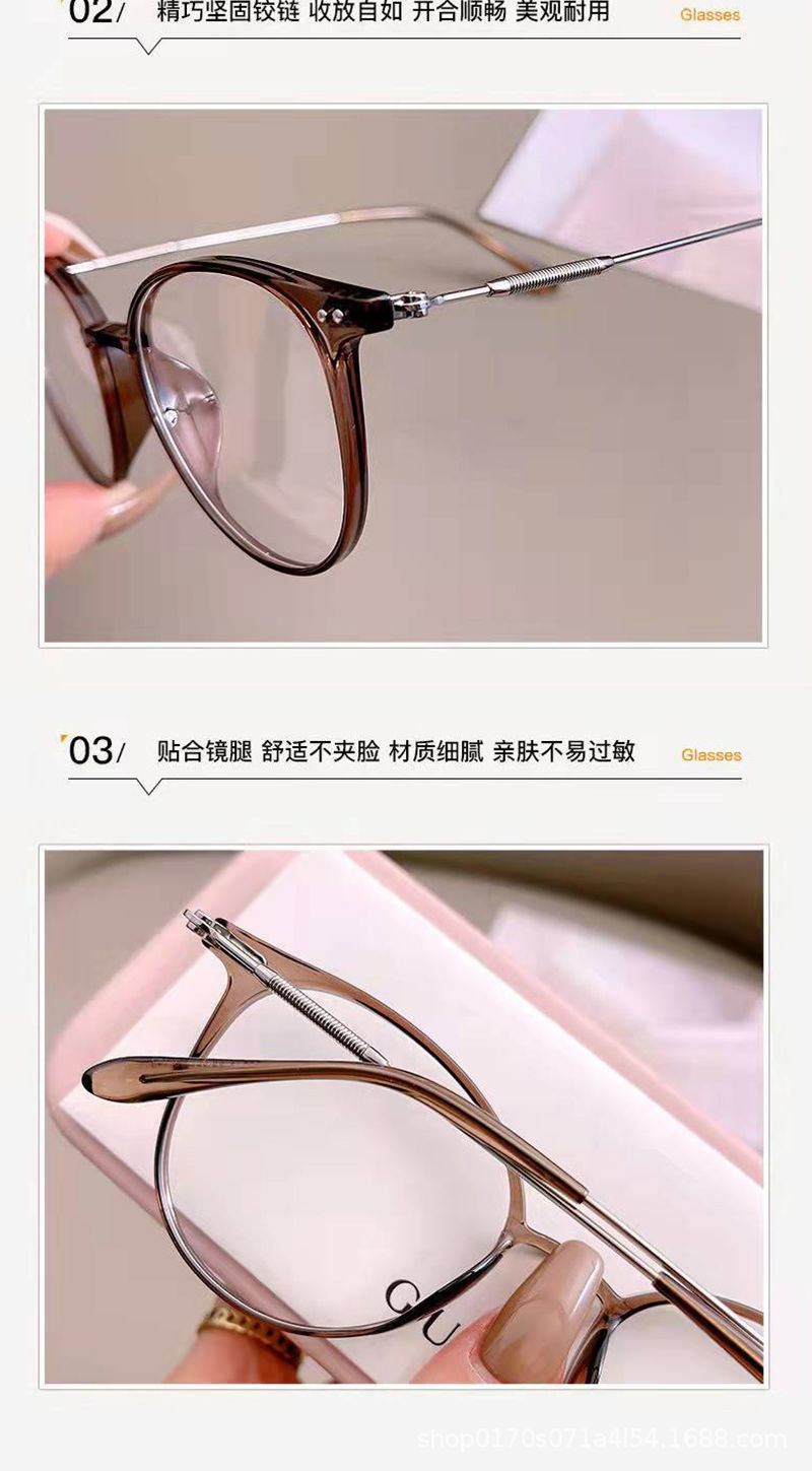 新款近视眼镜女超轻护眼网红气质防蓝光冷茶色素颜神器眼镜框架详情15