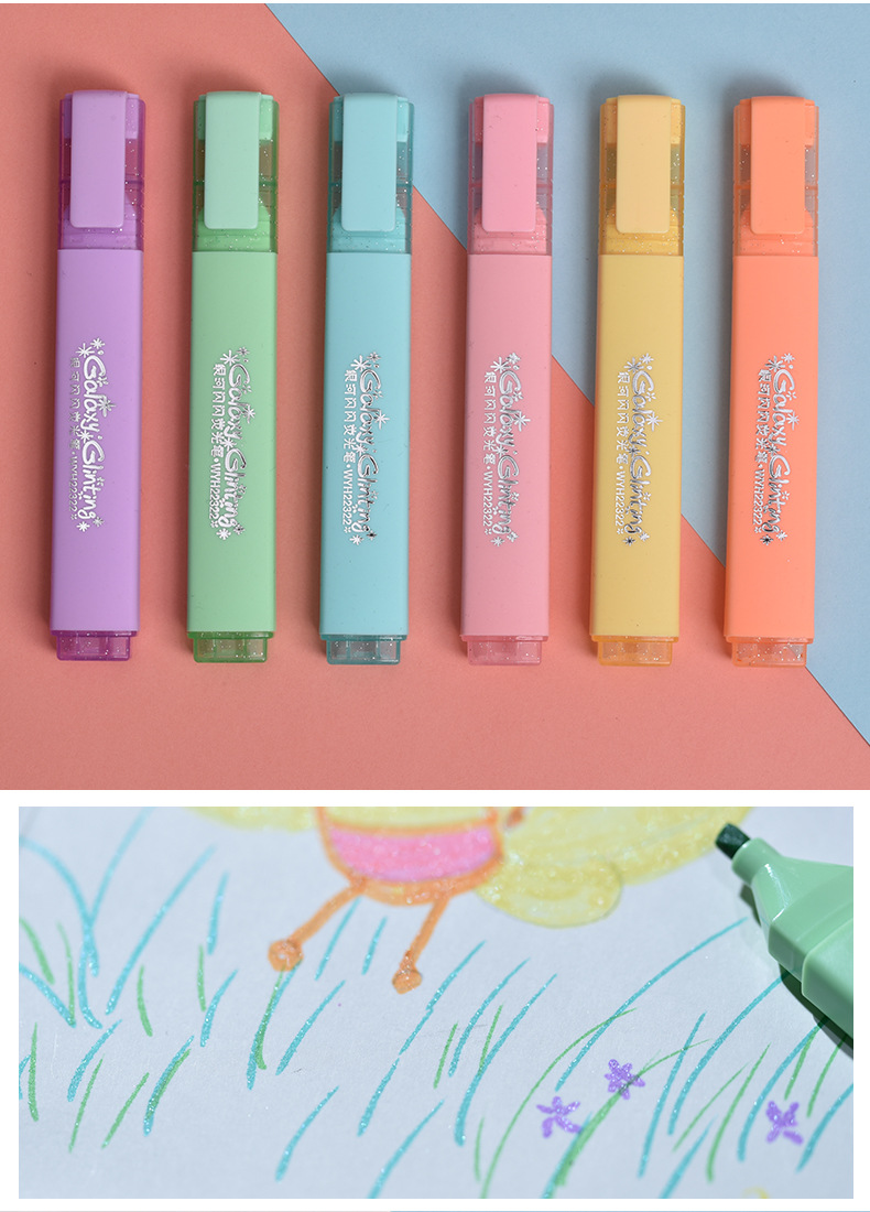 Weiya Hui 22322 Flash Highlighter 6-color Flash Highlighter wholesale Flat Highlighter pic 8