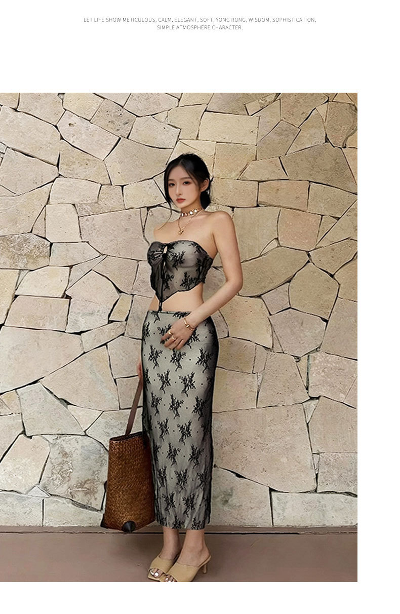 2026 New Goddess Sexy Swimsuit, slimming and charming for women, Island vacation photo Sexy lace strapless three-piece swimsuit 125218 pic 12