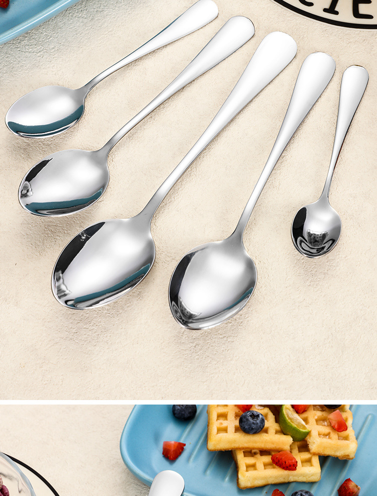 1010不锈钢勺子家用吃饭勺汤勺儿童喂养勺酒店西餐餐具咖啡勺批发详情20