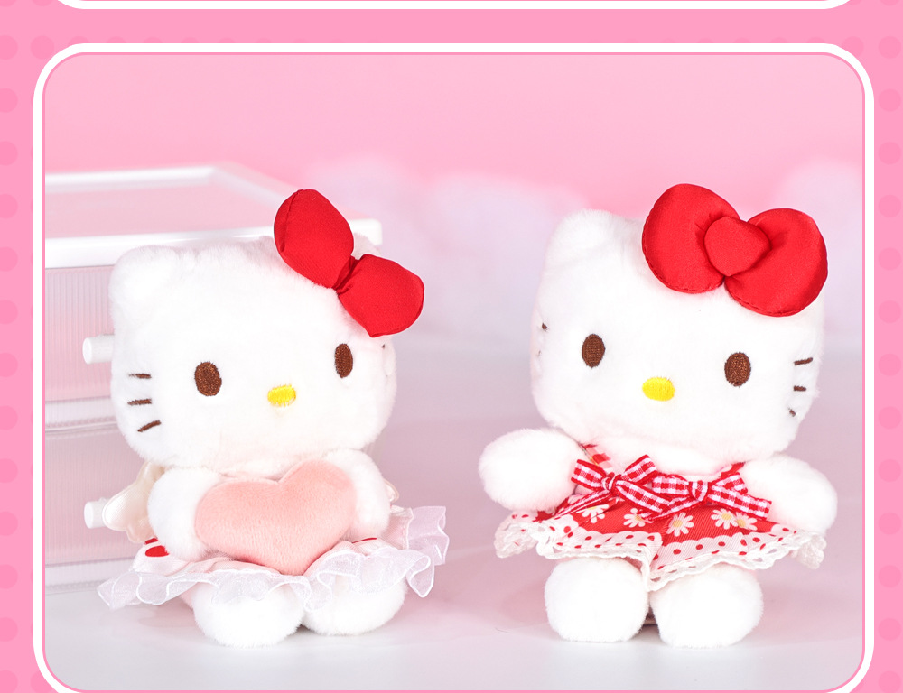 hellokitty正版站姿凯蒂猫挂件包包钥匙扣毛绒布艺玩偶公仔挂饰经典款详情11