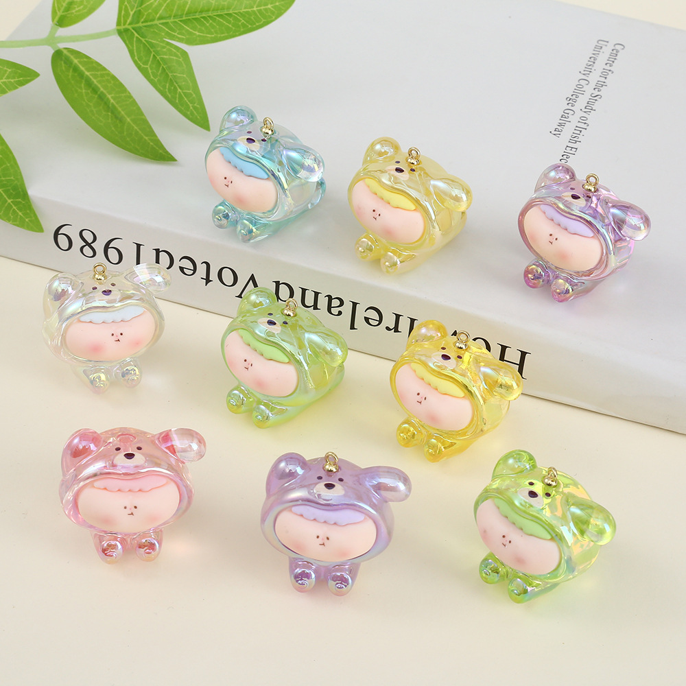 创意飞奔小狗亚克力公仔diy钥匙扣手机链挂件摆件盲盒饰品配件详情2