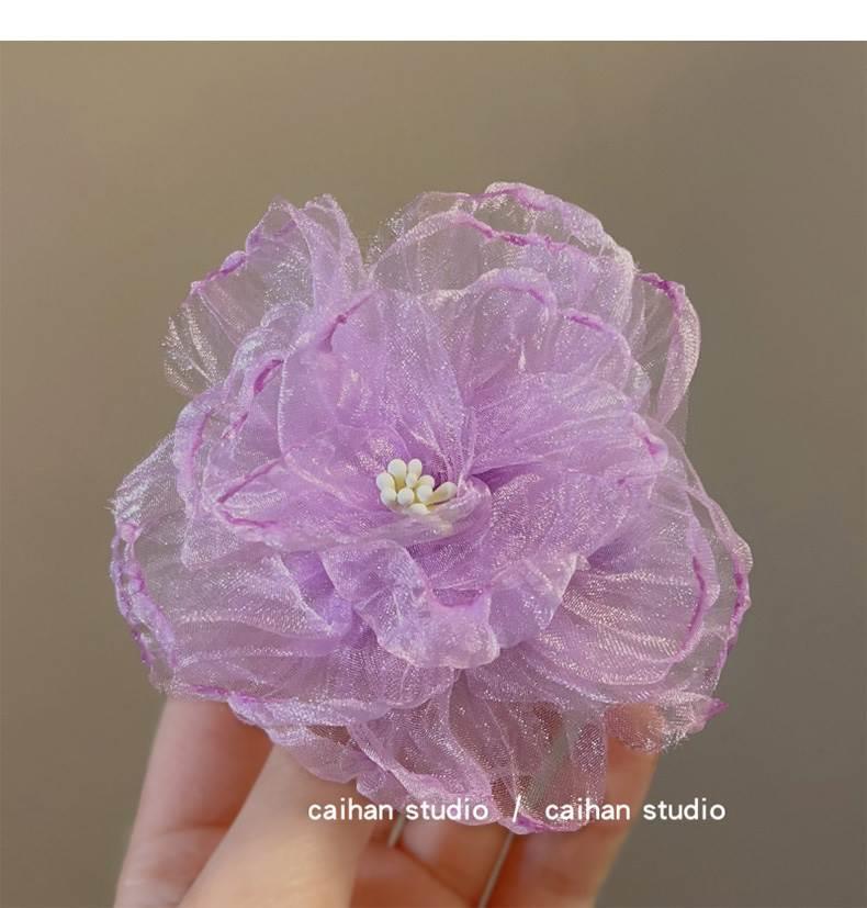 网纱发夹花朵氛围感女发饰夏2024新款刘海碎发夹超仙纯欲风边夹子详情10