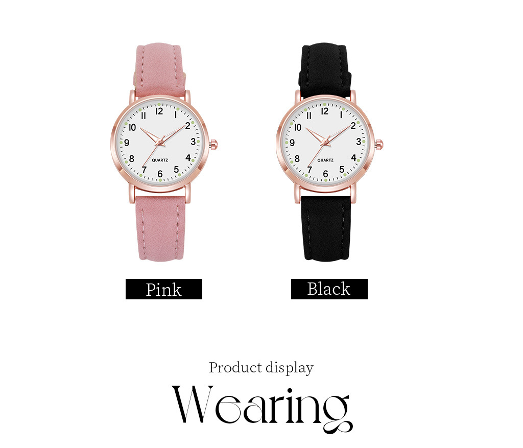 厂货韩版学生女士石英手表礼品配表盘花朵手链数字石英表皮带详情3