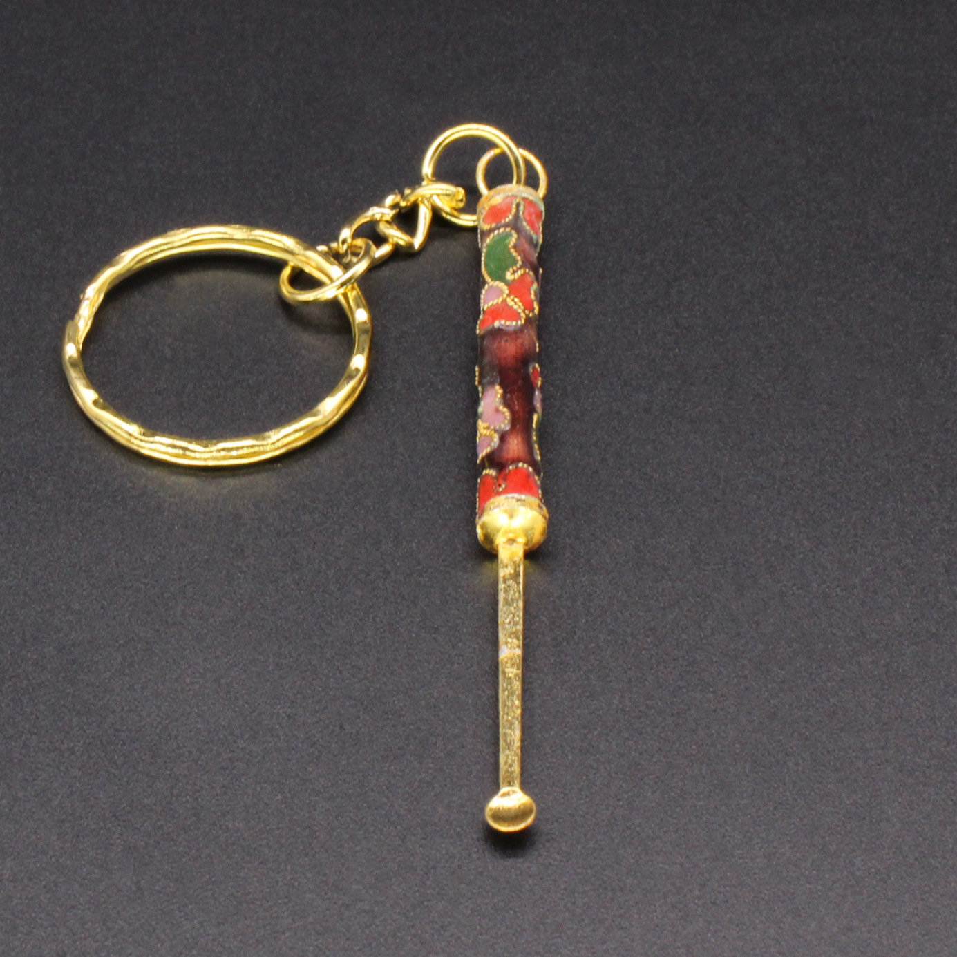 Beijing Cloisonne vintage collection, cloisonne filigree silver blue keychain, pendant ear scoop pic 11