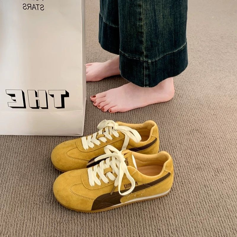 德训鞋女鞋2025新款春秋季超火不掉跟平底百搭小白鞋运动休闲板鞋详情5