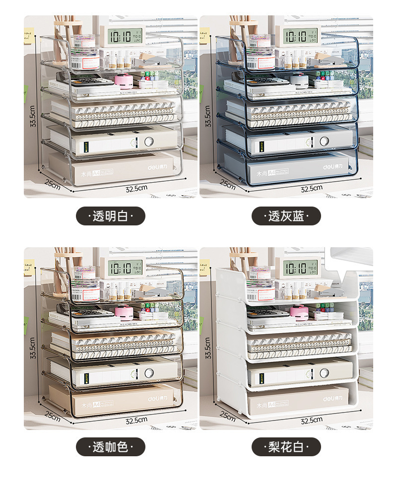 Desktop transparent storage rack, document, stationery and book storage rack, office multi-layer acrylic storage and organization box pic 11