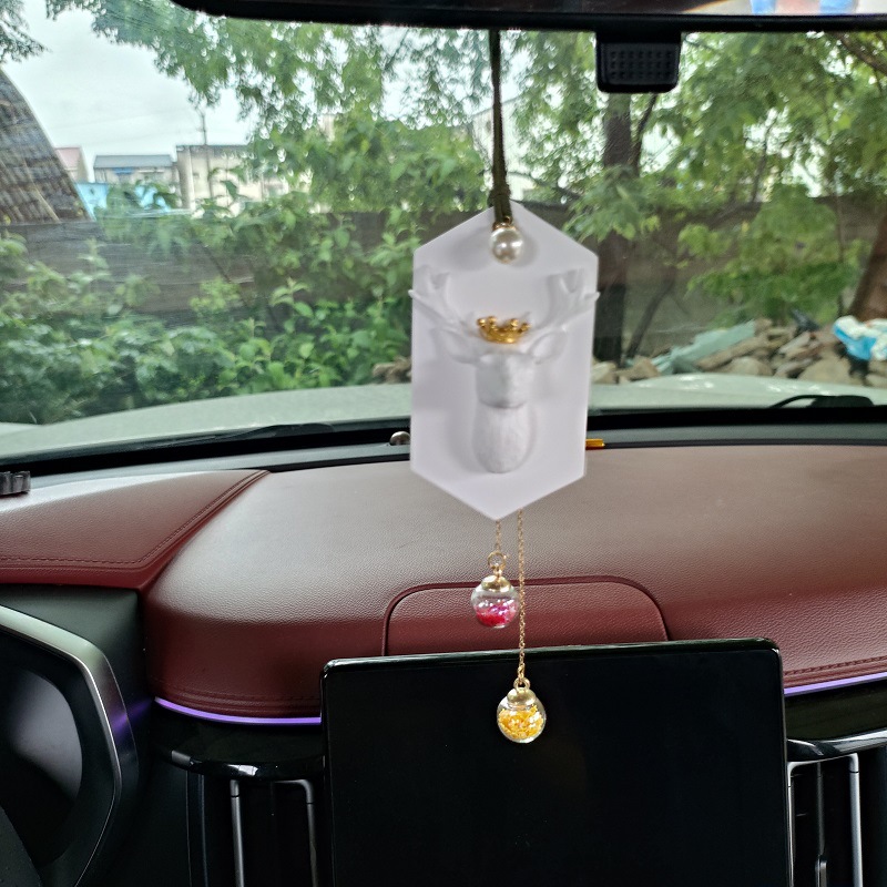 汽车车裁后视镜挂香片饰衣柜扩香石双色挂件天鹅出风口摆饰涂装详情12