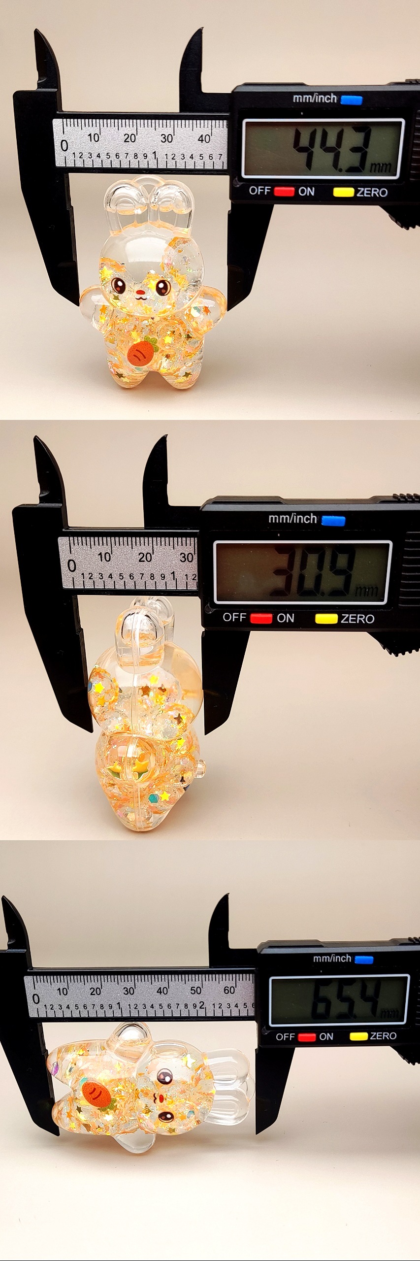 创意亚克力入油流沙瓶夜光泡泡珠兔子钥匙扣汽车配饰桌面摆件饰品详情3