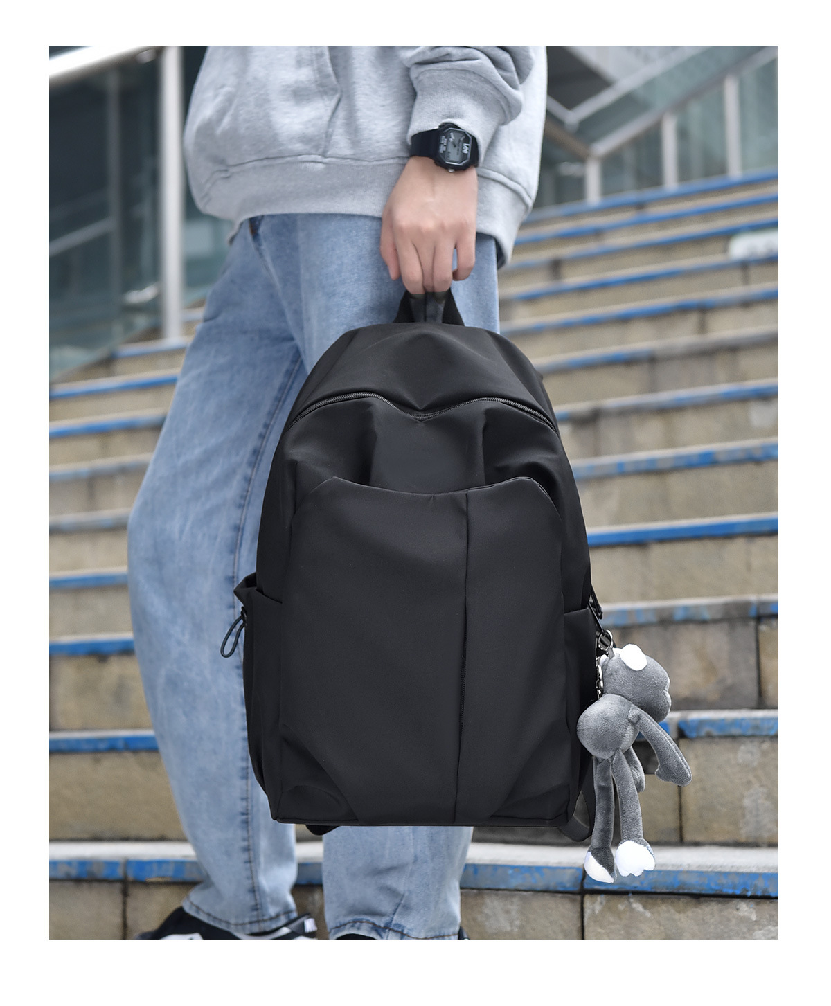 新款双肩包男女同款 ins休闲简约大容量初中生高中生旅行学生书包详情29