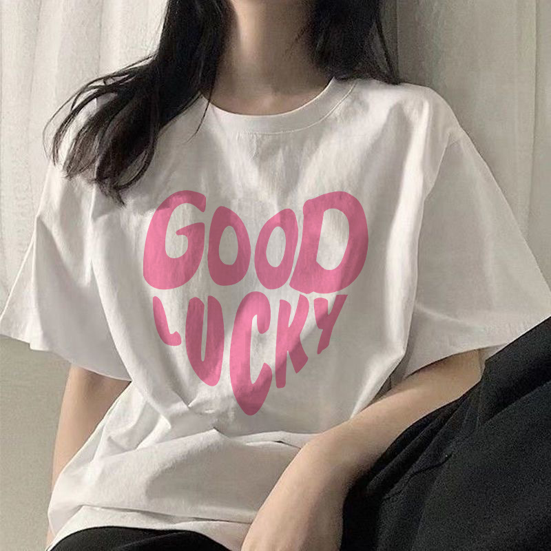 冰凉冰丝t恤港风ins三朵红花圆领短袖T恤男女休闲情侣装宽松型详情11