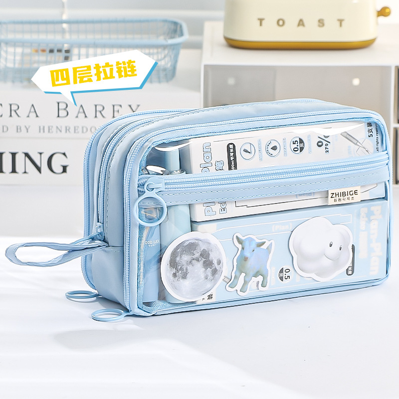 大容量透明笔袋女生小学生文具盒笔袋ins风小众巨能装痛包铅笔袋详情12