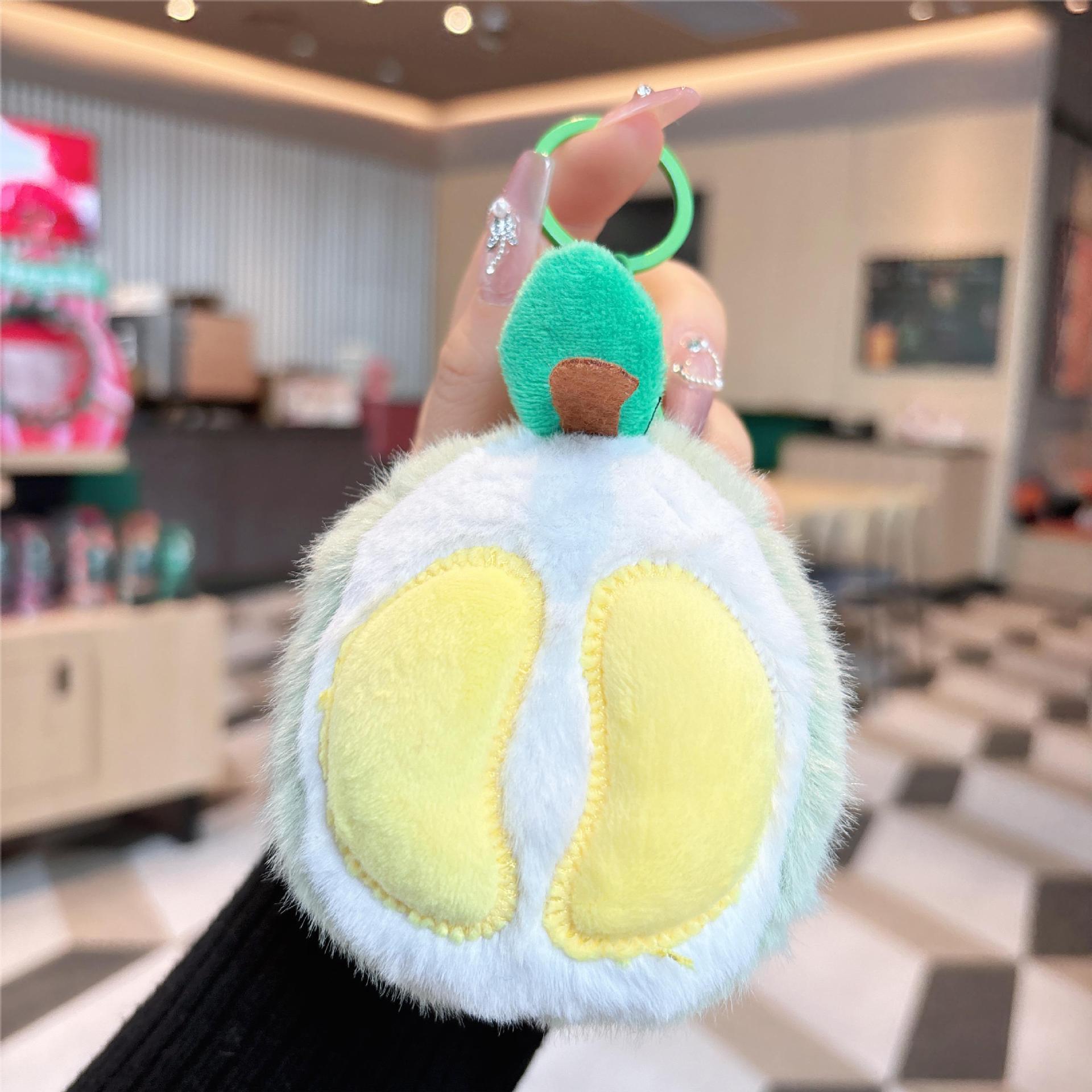 创意水果美食毛绒钥匙扣肉夹馍卡通儿童书包钥匙链可爱少女包挂饰详情32