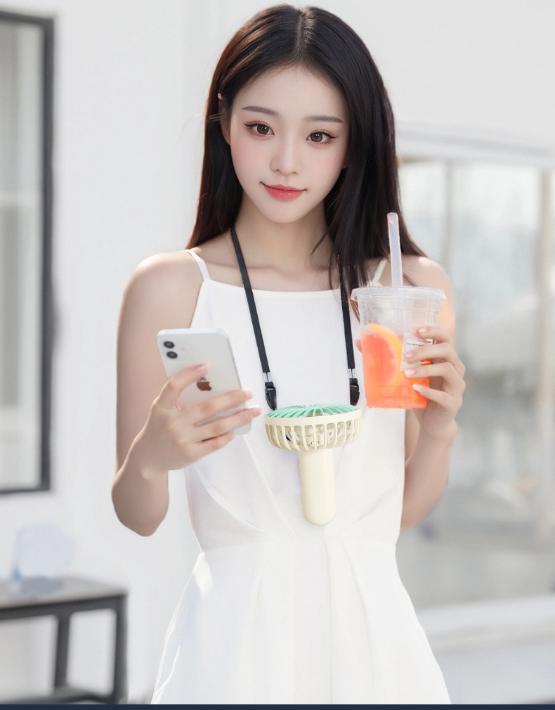 跨境新款/手持风扇多功能数显折叠超大风力usb充电桌面办公小风扇详情24