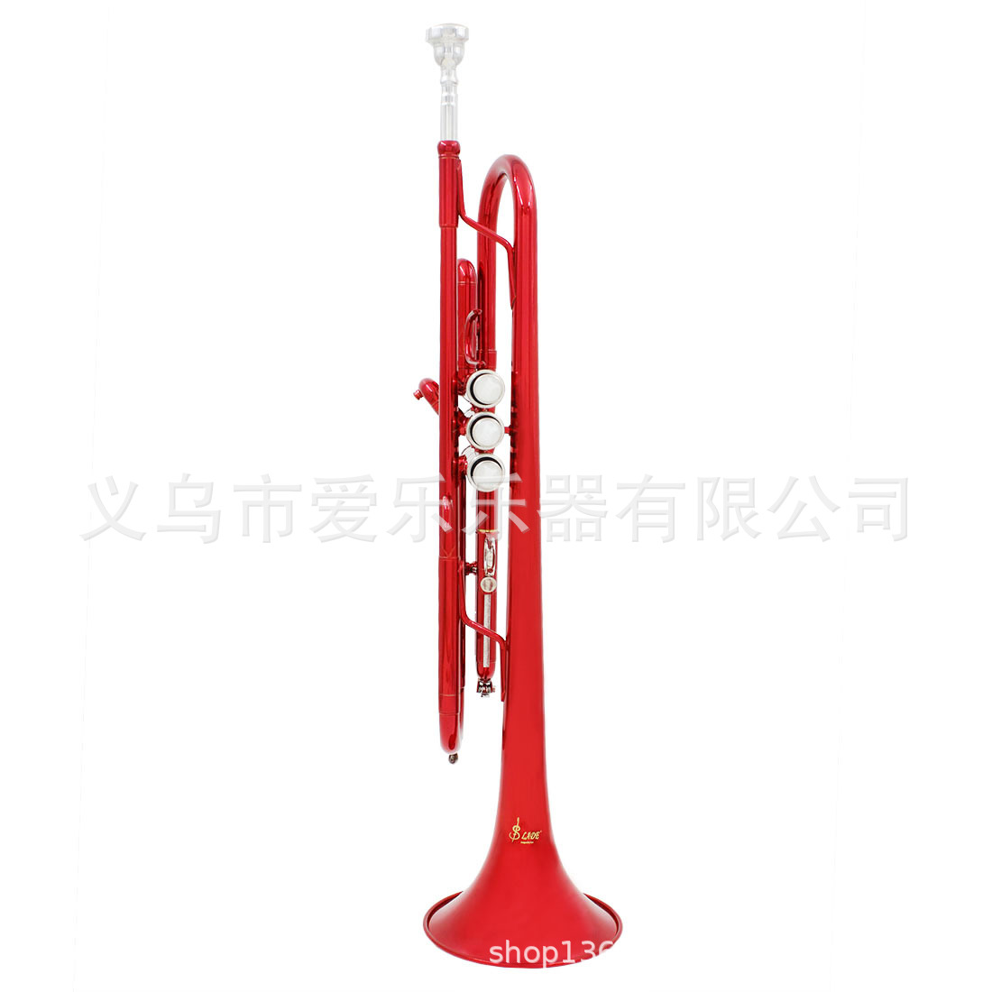 Wholesale wind band red trumpet instrument manufacturer, children and students perform B-flat three-note trumpet, drum and bugle corps instruments pic 4