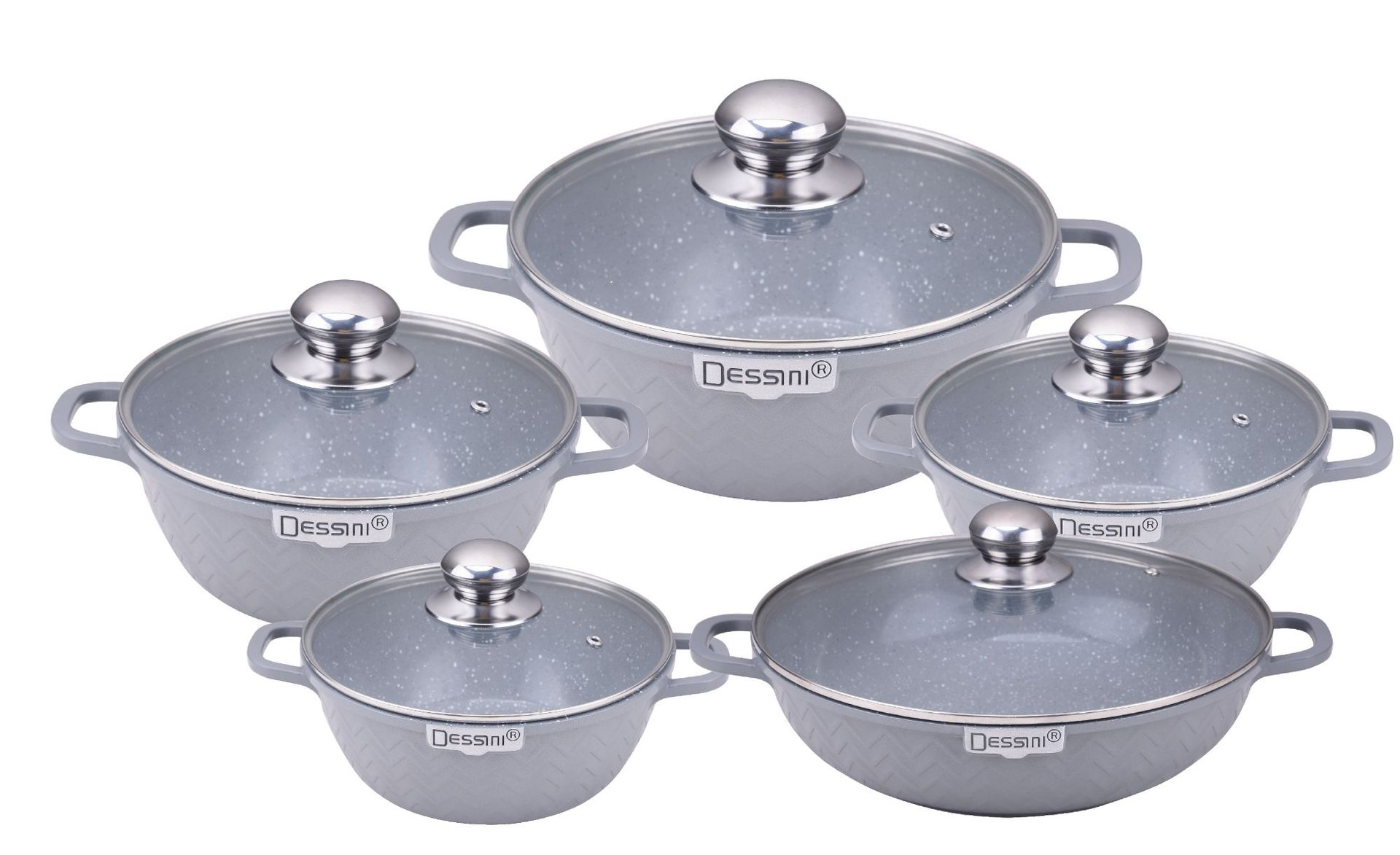 cookware dessini10pcs Non-stick Pan Set, Aluminum Pan set, tourmaline die-cast aluminum pan set pic 1