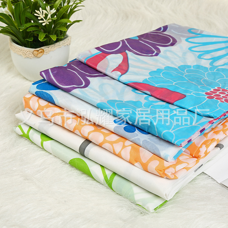 跨境热销PEVA印花浴帘浴条套装卫生间浴帘隔断挂帘厕所沐浴帘防水详情5