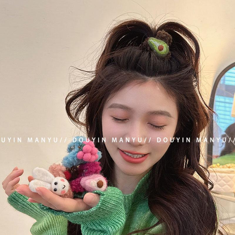 北欧冬日小公主~可爱秋冬毛毡夹子头饰发夹女小抓夹后脑勺鲨鱼夹详情2